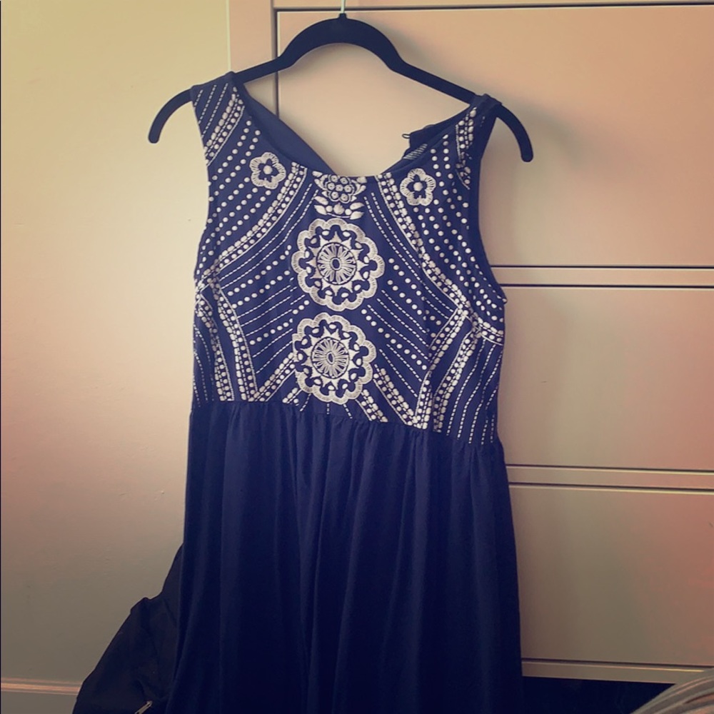 Navy Blue dress with designs